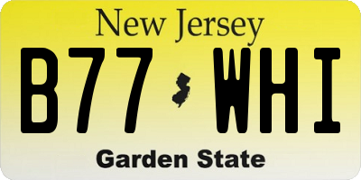 NJ license plate B77WHI