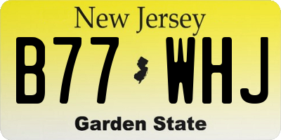 NJ license plate B77WHJ