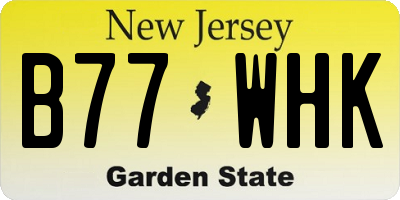 NJ license plate B77WHK