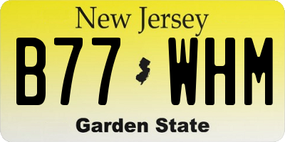 NJ license plate B77WHM