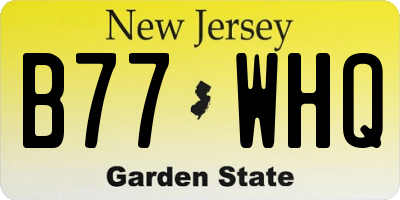 NJ license plate B77WHQ