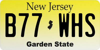 NJ license plate B77WHS