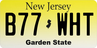 NJ license plate B77WHT