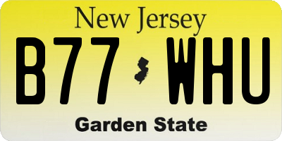 NJ license plate B77WHU