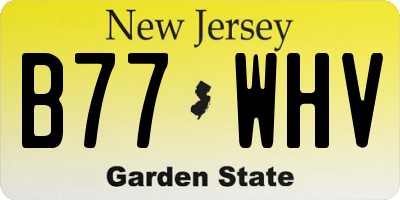 NJ license plate B77WHV