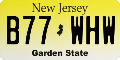 NJ license plate B77WHW