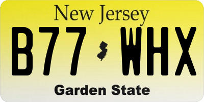 NJ license plate B77WHX