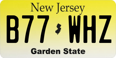 NJ license plate B77WHZ