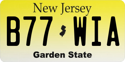 NJ license plate B77WIA