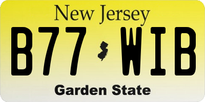 NJ license plate B77WIB