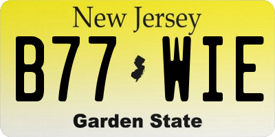 NJ license plate B77WIE
