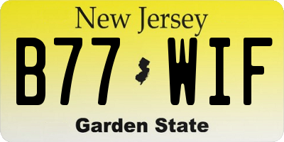 NJ license plate B77WIF