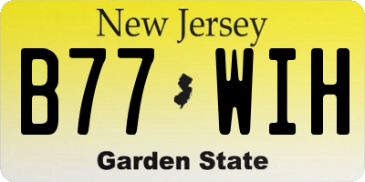 NJ license plate B77WIH