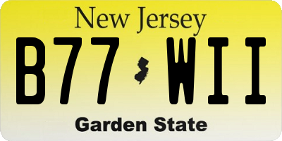 NJ license plate B77WII