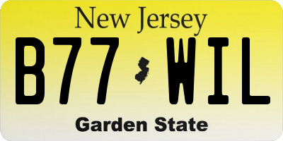 NJ license plate B77WIL