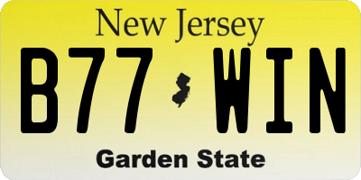 NJ license plate B77WIN
