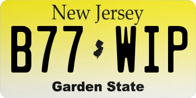 NJ license plate B77WIP