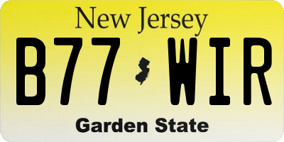NJ license plate B77WIR