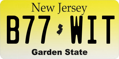 NJ license plate B77WIT
