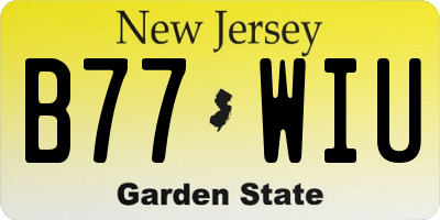 NJ license plate B77WIU