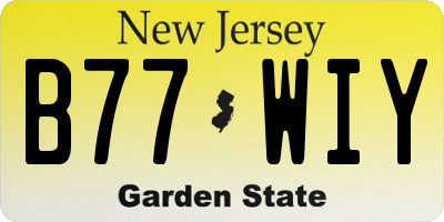 NJ license plate B77WIY