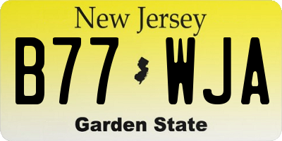 NJ license plate B77WJA