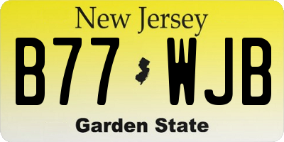 NJ license plate B77WJB