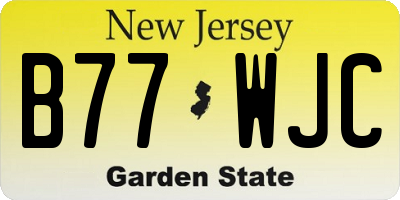 NJ license plate B77WJC