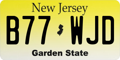 NJ license plate B77WJD