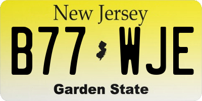 NJ license plate B77WJE