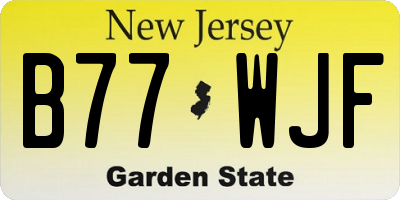 NJ license plate B77WJF