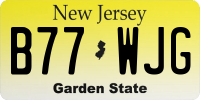 NJ license plate B77WJG