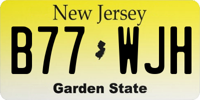 NJ license plate B77WJH