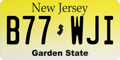 NJ license plate B77WJI