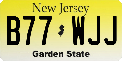 NJ license plate B77WJJ
