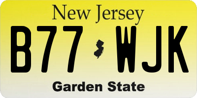 NJ license plate B77WJK