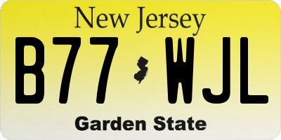 NJ license plate B77WJL