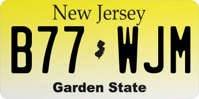 NJ license plate B77WJM