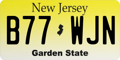 NJ license plate B77WJN