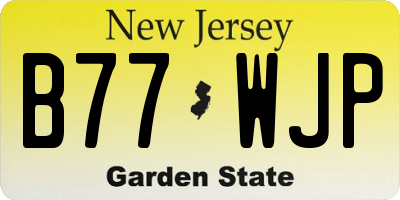 NJ license plate B77WJP