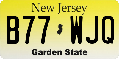 NJ license plate B77WJQ