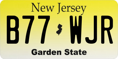 NJ license plate B77WJR