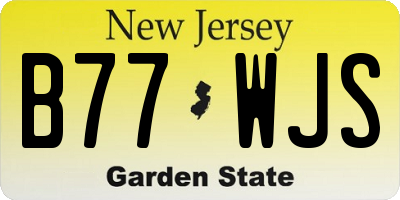 NJ license plate B77WJS