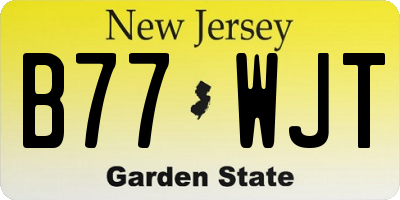 NJ license plate B77WJT