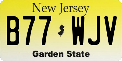 NJ license plate B77WJV