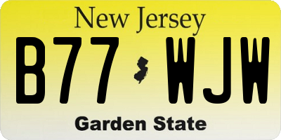 NJ license plate B77WJW
