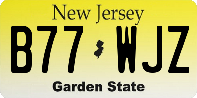 NJ license plate B77WJZ