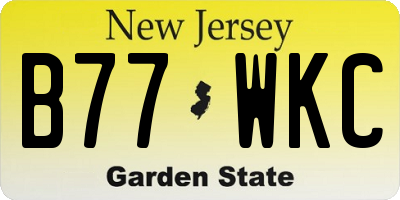 NJ license plate B77WKC