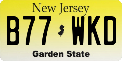 NJ license plate B77WKD