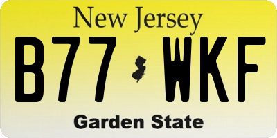 NJ license plate B77WKF